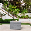 Gray Aluminum Patio and Outdoor Square Firepit Table with Rain Cover