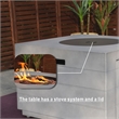 Gray Aluminum Patio and Outdoor Square Firepit Table with Rain Cover