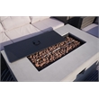 Contemporary Gray Aluminum Patio and Outdoor Rectangle Firepit Table