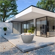 Gray Aluminum Patio and Outdoor Round Firepit Table with Rain Cover