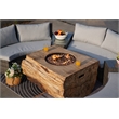Aluminum Patio and Outdoor Rectangle Firepit in Grain Pattern with Rain Cover