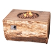 Aluminum Patio and Outdoor Rectangle Firepit in Grain Pattern with Rain Cover