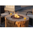 Brown Aluminum Patio and Outdoor  Round Firepit with Rain Cover