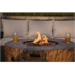 Brown Aluminum Patio and Outdoor  Round Firepit with Rain Cover