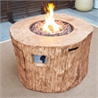 Brown Aluminum Patio and Outdoor  Round Firepit with Rain Cover