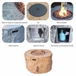 Brown Aluminum Patio and Outdoor  Round Firepit with Rain Cover
