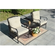 Direct Wicker Patio Furniture Seating Sets 2 Chairs with Square Table in Black