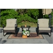 Direct Wicker Patio Furniture Seating Sets 2 Chairs with Square Table in Black