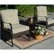 Direct Wicker Patio Furniture Seating Sets 2 Chairs with Square Table in Black