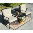 Direct Wicker Patio Furniture Seating Sets 2 Chairs with Square Table in Black