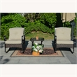 Direct Wicker Patio Furniture Seating Sets 2 Chairs with Square Table in Black