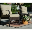 Direct Wicker Patio Furniture Seating Sets 2 Chairs with Square Table in Black