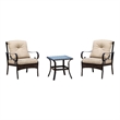 Direct Wicker Patio Furniture Seating Sets 2 Chairs with Square Table in Black