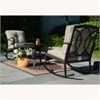 Direct Wicker Patio Furniture Sets 2 Rocking Chairs with Square Table in Black