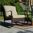Direct Wicker Patio Furniture Sets 2 Rocking Chairs with Square Table in Black