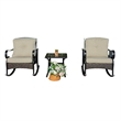 Direct Wicker Patio Furniture Sets 2 Rocking Chairs with Square Table in Black
