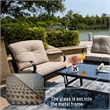 Direct Wicker Patio Garden Iron Seating Set 3 with Beige Cushions