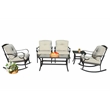 Direct Wicker Patio Garden Metal Seating Set 4 with Beige Cushions