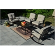 Direct Wicker Patio Garden Metal Seating Set 4 with Beige Cushions