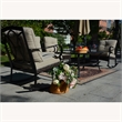 Direct Wicker Patio Garden Metal Seating Set 4 with Beige Cushions