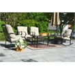Direct Wicker Patio Garden Metal Seating Set 4 with Beige Cushions