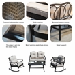 Direct Wicker 5-Piece Modern Rattan & Metal Outdoor Sofa Set in Black