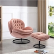 Elizabeth Pink Aluminum Living Room Accent Chair with Ottoman