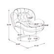 Elizabeth Pink Aluminum Living Room Accent Chair with Ottoman