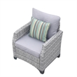 5-Pieces Gray Rattan Patio Sofa Set with Fire Pit Table and Cushions