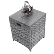 5-Pieces Gray Rattan Patio Sofa Set with Fire Pit Table and Cushions