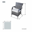Direct Wicker Patio Outdoor Dining Sets 1 Table with 6PCS Chairs in Gray
