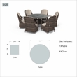 Round 6-Person Brown Aluminum Outdoor Dining Set With Cushions