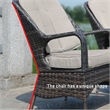 Round 6-Person Brown Aluminum Outdoor Dining Set With Cushions