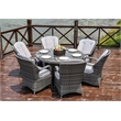 Round 6-Person Gray Aluminum Outdoor Dining Set With Cushions