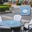 Round 6-Person Gray Aluminum Outdoor Dining Set With Cushions