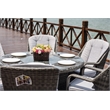 Round 6-Person Gray Aluminum Outdoor Dining Set With Cushions