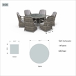 Round 6-Person Gray Aluminum Outdoor Dining Set With Cushions