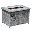 Aluminum 7-Person Gray Seating Group with Fire Pit and Cushions