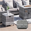 Aluminum 7-Person Gray Seating Group with Fire Pit and Cushions
