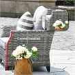 Aluminum 7-Person Gray Seating Group with Fire Pit and Cushions