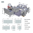 Aluminum 7-Person Gray Seating Group with Fire Pit and Cushions