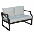 Direct Wicker 7 Piece Iron Outdoor Conversation Sets in Black with Cushions