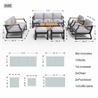 Direct Wicker 7 Piece Iron Outdoor Conversation Sets in Black with Cushions