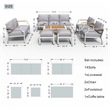 Direct Wicker 7 Piece Metal Outdoor Conversation Sets in White with Cushions