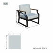 Direct Wicker 2 Pieces Outdoor Sofa Iron Single Chair with Cushions in Black