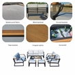 Direct Wicker Three Seats Sofa Wrought Metal & Fabric with Cushions in Black