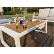 Direct Wicker Storage Iron Coffee Table with Ice Box in White with Cover