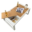Direct Wicker Storage Iron Coffee Table with Ice Box in White with Cover