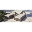 Patio Brown Rattan Outdoor Chaise Lounge Set with Table (Set of 2)