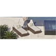 Patio Brown Rattan Outdoor Chaise Lounge Set with Table (Set of 2)